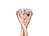 Rose gold Round Cut Diamond Solitaire Twist Band Prong Setting Ring_74