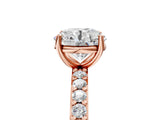 Rose gold Round Cut Diamond Solitaire with Pave Band and Four-Prong Setting 5