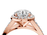 Rose gold Round Cut Diamond Split Shank Halo Ring with Four-Prong Setting_61