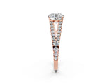 Rose gold Round Cut Diamond Split Shank Pavé Engagement Ring with Four-Prong Setting_87