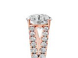 Rose gold Round Cut Diamond Split Shank Pavé Engagement Ring with Four-Prong Setting_90