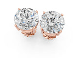 18K Rose Gold 1.05 Carat D VS1 Round Diamond Stud Earrings