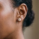 18K Rose Gold 1.05 Carat D VS1 Round Diamond Stud Earrings