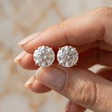 18K Rose Gold 1.05 Carat D VS1 Round Diamond Stud Earrings