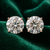 18K Rose Gold 1.05 Carat D VS1 Round Diamond Stud Earrings