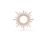 Rose gold Round Cut Diamond Sunburst Pendant with Pavé Setting_6