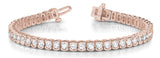 Rose gold Round Cut Diamond Tennis Bracelet with Bezel Setting and Box Clasp