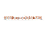 Rose gold Round Cut Diamond Tennis Bracelet with Bezel Setting and Milgrain Band_10