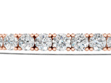 Rose gold Round Cut Diamond Tennis Bracelet with Box Chain and Four-Prong Setting_9