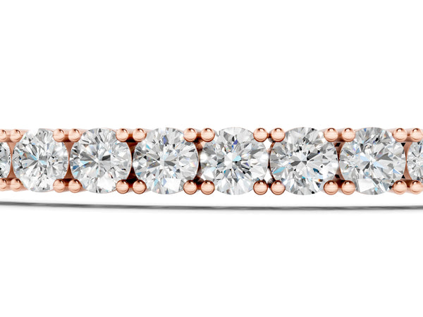 Rose gold Round Cut Diamond Tennis Bracelet with Box Chain and Four-Prong Setting