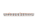 Rose gold Round Cut Diamond Tennis Bracelet with Box Clasp and Four-Prong Setting_2