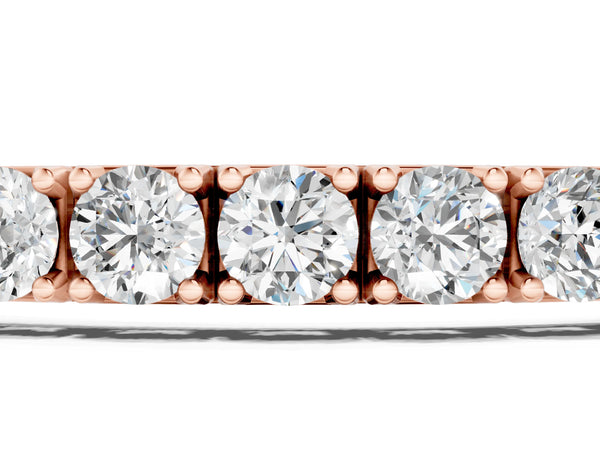 Rose gold Round Cut Diamond Tennis Bracelet with Box Clasp and Four-Prong Setting