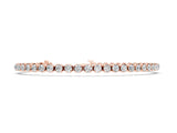 Rose gold Round Cut Diamond Tennis Bracelet with Claw Prong Setting_2