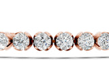 Rose gold Round Cut Diamond Tennis Bracelet with Claw Prong Setting_3