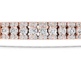 Rose gold Round Cut Diamond Tennis Bracelet with Double Row Prong Setting_5
