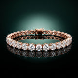 Rose gold Round Cut Diamond Tennis Bracelet with Four-Prong Setting_12