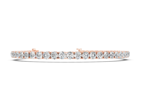 Rose gold Round Cut Diamond Tennis Bracelet with Four-Prong Setting