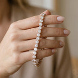 Rose gold Round Cut Diamond Tennis Bracelet with Four-Prong Setting_8