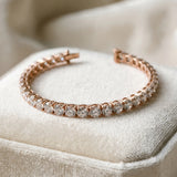Rose gold Round Cut Diamond Tennis Bracelet with Four-Prong Setting_9