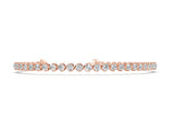 Rose gold Round Cut Diamond Tennis Bracelet with Prong Setting and Twisted Band