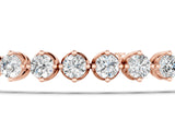 Rose gold Round Cut Diamond Tennis Bracelet with Prong Setting and Twisted Band_1