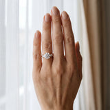 Rose gold Round Cut Diamond Three-Stone Ring with Pavé Split Shank and Four-Prong Setting_145