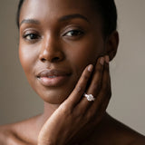 Rose gold Round Cut Diamond Three-Stone Ring with Pavé Split Shank and Four-Prong Setting_146