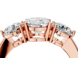 Rose gold Round Cut Diamond Three-Stone Ring with Prong Setting and Classic Band_116