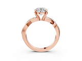 Rose gold Round Cut Diamond Twist Band Solitaire with Prong Setting_61