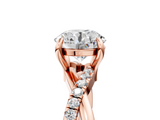 Rose gold Round Cut Diamond Twist Band Solitaire with Prong Setting_63