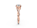 Rose gold Round Cut Diamond Twisted Band Engagement Ring with Prong Setting_17