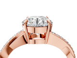 Rose gold Round Cut Diamond Twisted Band Engagement Ring with Prong Setting_19