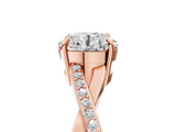 Rose gold Round Cut Diamond Twisted Band Engagement Ring with Prong Setting_20