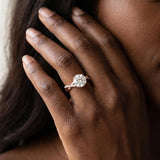 Rose gold Round Cut Diamond Twisted Band with Pavé Setting and Four-Prong Setting_14