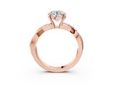 Rose gold Round Cut Diamond Twisted Band with Pavé Setting and Four-Prong Setting_36
