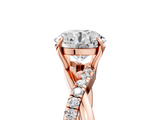 Rose gold Round Cut Diamond Twisted Band with Pavé Setting and Four-Prong Setting_38