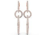 Rose gold Round Cut Diamond Twisted Link Drop Earrings