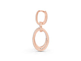 Rose gold Round Cut Diamond Twisted Link Drop Earrings_1