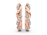 Rose gold Round Cut Diamond Twisted Pavé Hoop Earrings_14