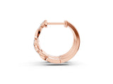 Rose gold Round Cut Diamond Twisted Pavé Hoop Earrings_15