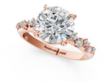 Rose gold Round Cut Diamond Vine Band with Four-Prong Setting_60