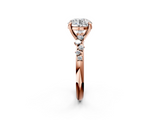 Rose gold Round Cut Diamond Vine Band with Four-Prong Setting_61