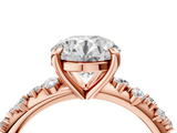 Rose gold Round Cut Diamond Vine Band with Four-Prong Setting_63