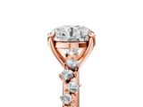 Rose gold Round Cut Diamond Vine Band with Four-Prong Setting_64