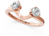 Rose gold Round Cut Dual Diamond Open Band with Prong Setting_5