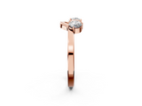Rose gold Round Cut Dual Diamond Open Band with Prong Setting_6