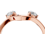 Rose gold Round Cut Dual Diamond Open Band with Prong Setting_8
