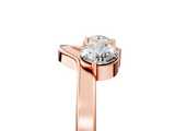 Rose gold Round Cut Dual Diamond Open Band with Prong Setting_9