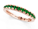 Rose gold Round Cut Emerald Pavé Set Thin Band_1
