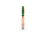 Rose gold Round Cut Emerald Pavé Set Thin Band_2